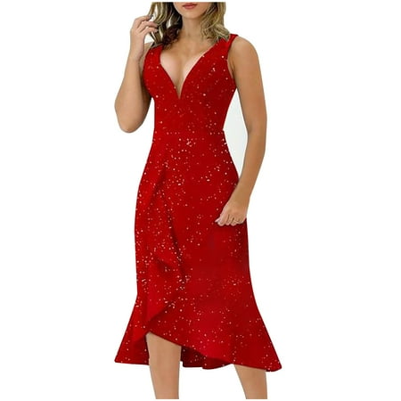 Olyvenn Halter Hip Sleeveless Party Long Dresses Women s Plus Slim Fit Fashion Sexy Slim Summer Tunic Deep V Neck Female Outerwear Red S
Olyvenn Halter Hip Sleeveless Party Long Dresses Women s Plus Slim Fit Fashion Sexy Slim Summer Tunic Deep V Neck Female Outerwear Red S