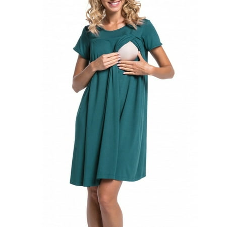 GORHGORH Women s Cotton Short Sleeve Solid Color Childbirth Nursing Maternity Dress
GORHGORH Women s Cotton Short Sleeve Solid Color Childbirth Nursing Maternity Dress