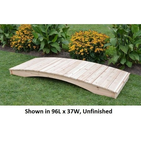 Backyard Crafts Oak Stained Weight-Bearing Cedar Plank Garden Bridge - 3' x 4'
