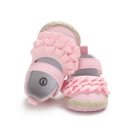 Fullvigor Newborn Baby Girl Bow Anti-slip Crib Shoes Ruffles Bowknot Shoes