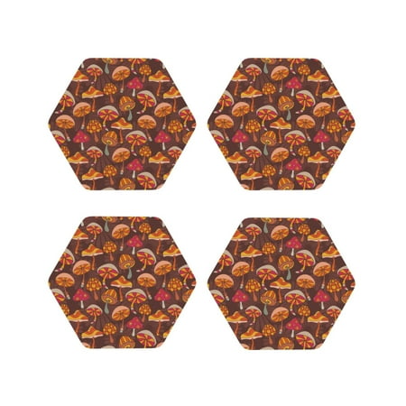 Drink Coasters Set of 4 Retro cartoon Mushrooms Leather Coasters for Coffee Table Protector Heat Resistant Cute Coasters for Home Decor Housewarming Gifts Bar Kitchen 4 Inch Hexagon
Drink Coasters Set of 4 Retro cartoon Mushrooms Leather Coasters for Coffee Table Protector Heat Resistant Cute Coasters for Home Decor Housewarming Gifts Bar Kitchen 4 Inch Hexagon