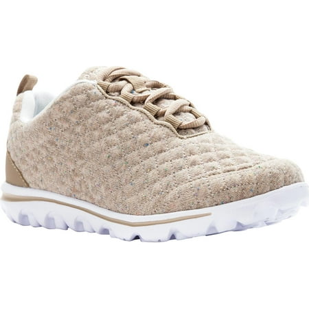 Women s Propet TravelActiv Woven Shoe Beige Quilted Jersey 10 2A