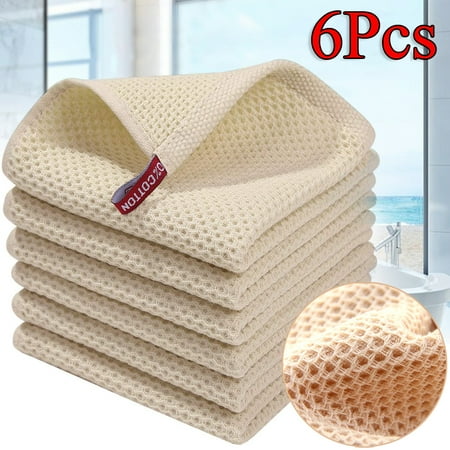 6Pcs Cleaning Cloth Household Strong Absorbent Rag Waffle Cotton Kitchen Towel Fast Drying Soft Home Cleaning Tool Cleaning Towels (12 x 12 Beige)
6Pcs Cleaning Cloth Household Strong Absorbent Rag Waffle Cotton Kitchen Towel Fast Drying Soft Home Cleaning Tool Cleaning Towels (12 x 12 Beige)