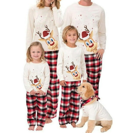 Sunisery Christmas Family Matching Pajamas Set Deer Print Long Sleeve Tops T-shirt Plaid Pants 2pcs Pjs Sleepwear
Sunisery Christmas Family Matching Pajamas Set Deer Print Long Sleeve Tops T-shirt Plaid Pants 2pcs Pjs Sleepwear