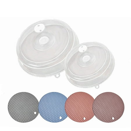 POINTERTECK 2Pcs Microwave Plate Cover BPA Free Dish Cover Splatter Guard Lid with Steam Vent with 4Pcs Round Honeycomb Non-slip Silicone Heat Insulation Table Bowl Cup Pad
POINTERTECK 2Pcs Microwave Plate Cover BPA Free Dish Cover Splatter Guard Lid with Steam Vent with 4Pcs Round Honeycomb Non-slip Silicone Heat Insulation Table Bowl Cup Pad