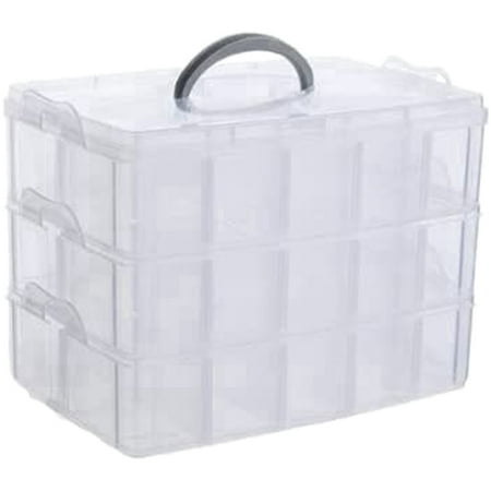Arts Crafts and Jewelry Organizer Stackable 3-Tier Clear Plastic Organizer with 30 Adjustable Compartments
Arts Crafts and Jewelry Organizer Stackable 3-Tier Clear Plastic Organizer with 30 Adjustable Compartments