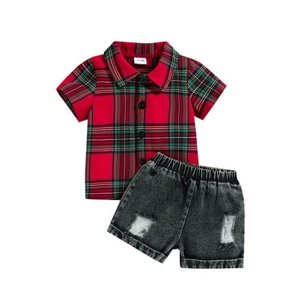 jaweiw Baby Girls Boys Shorts Clothes Set Plaid Print Short Sleeve Lapel Button Design Shirt Tops + High Waist Denim Shorts 6M-3Years
jaweiw Baby Girls Boys Shorts Clothes Set Plaid Print Short Sleeve Lapel Button Design Shirt Tops + High Waist Denim Shorts 6M-3Years