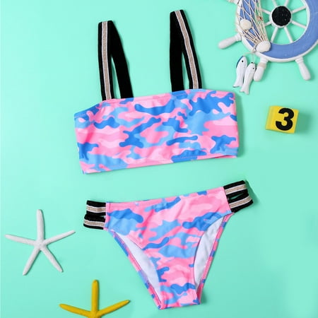 

Gubotare Bikini Girls Outfits Set Camouflage Summer Swimwear Swimsuit Children Girls Swimwear Girls Bikinis Size 12 Pink 9-10 Years