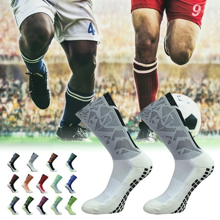 1 Pair Football Socks Sweat-absorbing Non-slip Thickened Stretchy Ventilating Comfort Running Socks Outdoor Supplies