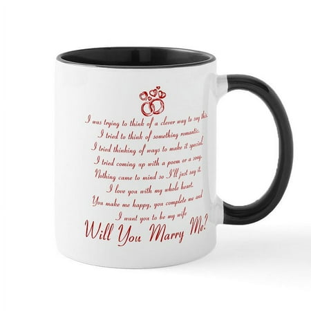 CafePress - Will You Marry Me Mug - 11 oz Ceramic Mug - Novelty Coffee Tea Cup