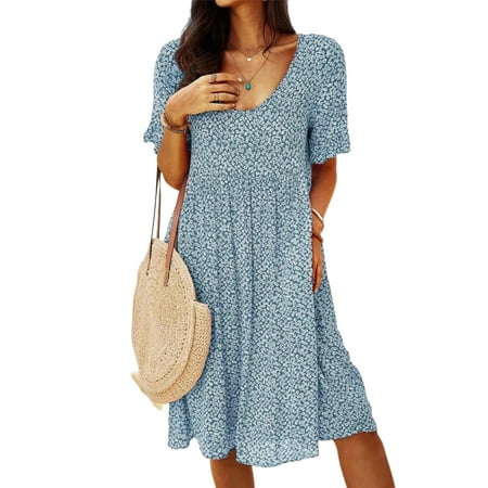 Wrcnote Women Short Sleeve Sleepwear T-shirts Dress Nightwear Loose Nightgowns Floral Print Casual Lounge Swing Dress
Wrcnote Women Short Sleeve Sleepwear T-shirts Dress Nightwear Loose Nightgowns Floral Print Casual Lounge Swing Dress