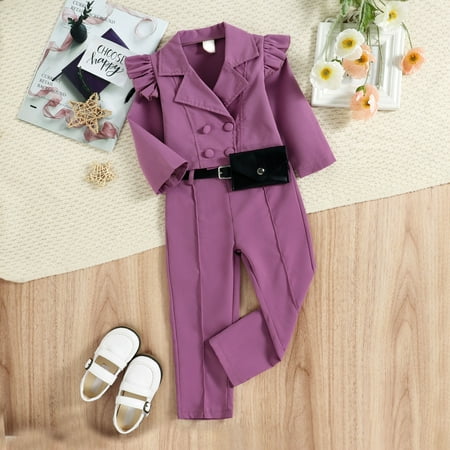 Leutsin Baby Girls Fall Winter Long Sleeve Turndown Collar Set And Trousers With Belt Bag Baby Fashion Suit
Leutsin Baby Girls Fall Winter Long Sleeve Turndown Collar Set And Trousers With Belt Bag Baby Fashion Suit