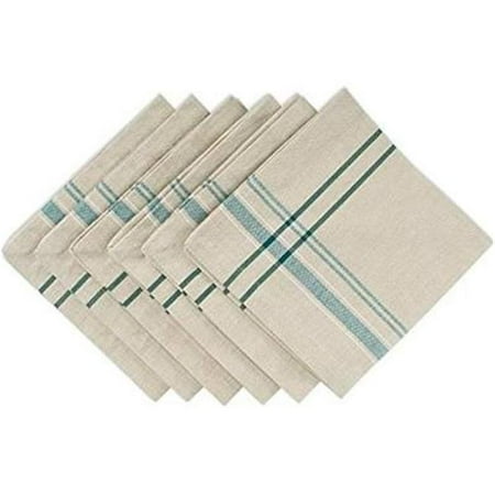 Teal French Stripe Napkin Set of 6