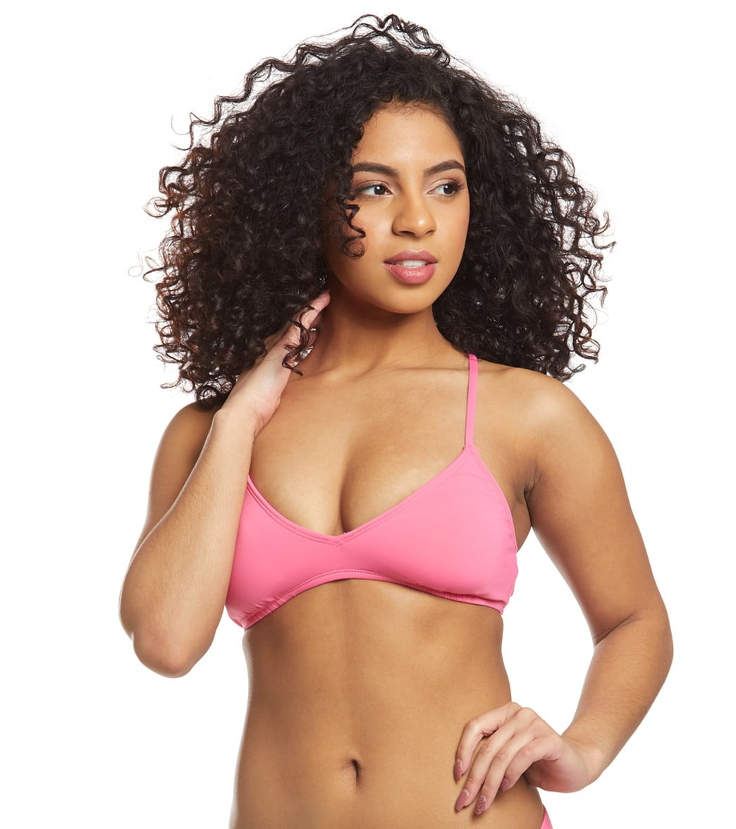 Hobie Solid Bralette Bikini Top X Small Bright Pink Walmart