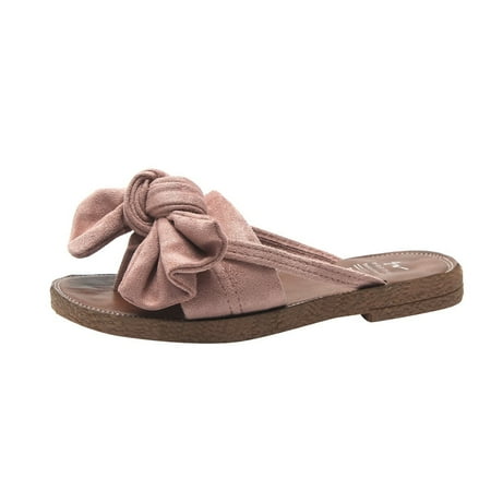 SEMIMAY Sandals tie Color Heel Beach Bow Women Flat Shoes Slipper Solid Fashion Women s slipper Pink
SEMIMAY Sandals tie Color Heel Beach Bow Women Flat Shoes Slipper Solid Fashion Women s slipper Pink