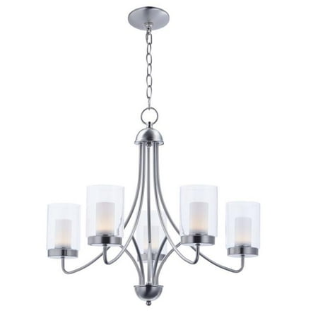 Mod 5-Light Chandelier Satin Nickel