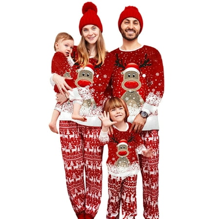 Huakaishijie Matching Family Christmas Pajamas Long Sleeve Deer Snowflake Print Pullover + Pants Set
Huakaishijie Matching Family Christmas Pajamas Long Sleeve Deer Snowflake Print Pullover + Pants Set