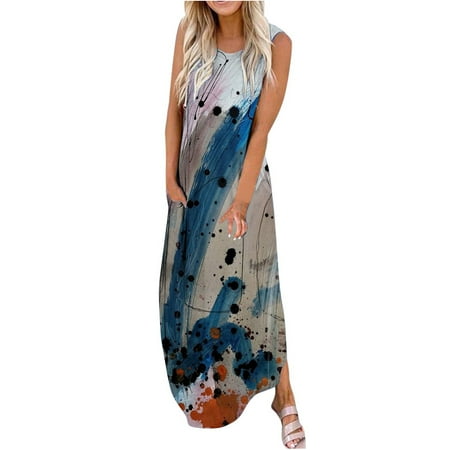 Womens Dress Crew Neck Sleeveless Maxi Dress 2023 Print Summer Beach Casual Going out Long Sundress
Womens Dress Crew Neck Sleeveless Maxi Dress 2023 Print Summer Beach Casual Going out Long Sundress