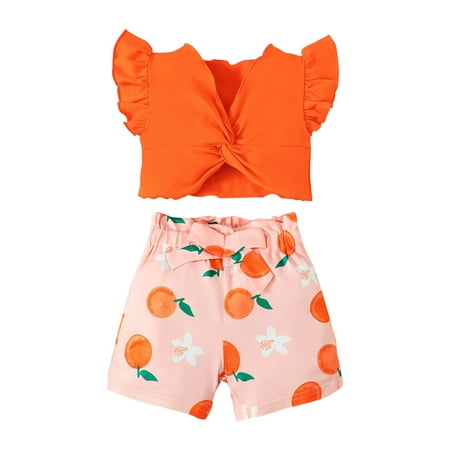 Toddler Kids Girls Sleeveless Shirts Suit 2pcs Set Orange Top Fruit Cartoon Printed Summer Shorts Suit Outfits Sets Baby Fashion Dailywear Child Clothing
Toddler Kids Girls Sleeveless Shirts Suit 2pcs Set Orange Top Fruit Cartoon Printed Summer Shorts Suit Outfits Sets Baby Fashion Dailywear Child Clothing