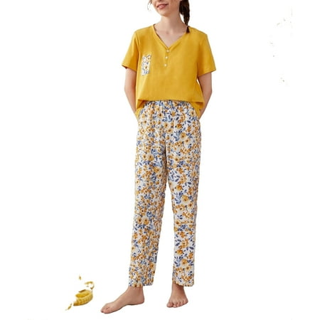 Casual Floral PrintV neck Pant Sets Short Sleeve Multicolor Womens Pajama Sets (Women s)
Casual Floral PrintV neck Pant Sets Short Sleeve Multicolor Womens Pajama Sets (Women s)