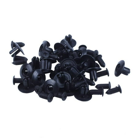 25 Pcs Plastic in Bumper Door Rivets Clip 8mm Hole Black