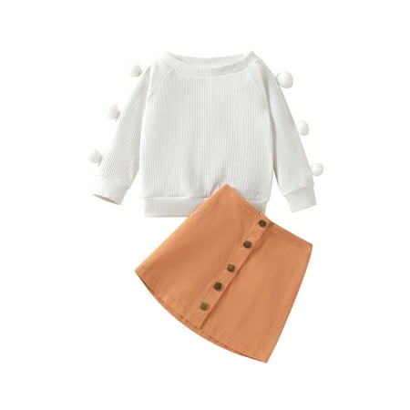 ZIYIXIN Toddler Kids Girls Clothes 2pcs Balls Long Sleeve Knit Solid Sweatshirt Tops+Single Breasted Skirts Sets Light Brown 3-4 Years
ZIYIXIN Toddler Kids Girls Clothes 2pcs Balls Long Sleeve Knit Solid Sweatshirt Tops+Single Breasted Skirts Sets Light Brown 3-4 Years