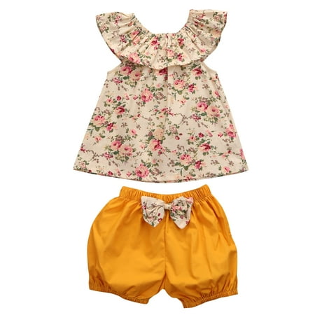 Musuos Baby Girls Summer Sleeveless Floral Ruffle Collar Top+Short Bloomers
Musuos Baby Girls Summer Sleeveless Floral Ruffle Collar Top+Short Bloomers