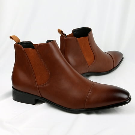 Men‘s Chelsea Boots Cap-toe Oxfords Ankle Boots Formal Dress Shoes For Party Office Wedding