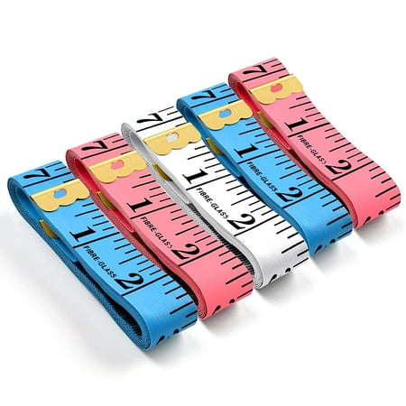 5 Pcs Soft Body Tape Measure Fabric Measuring Tape for Body Double Scale Ruler for Sewing Tailor Cloth Craft Supplies Weight Loss 60-Inch Pink Blue White
5 Pcs Soft Body Tape Measure Fabric Measuring Tape for Body Double Scale Ruler for Sewing Tailor Cloth Craft Supplies Weight Loss 60-Inch Pink Blue White