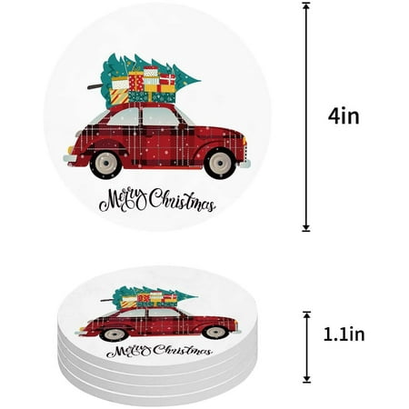 ZHANZZK Red Car With Christmas Gifts Farmhouse Style Set of 6 Round Coaster for Drinks Absorbent Ceramic Stone Coasters Cup Mat with Cork Base for Home Kitchen Room Coffee Table Bar Decor
ZHANZZK Red Car With Christmas Gifts Farmhouse Style Set of 6 Round Coaster for Drinks Absorbent Ceramic Stone Coasters Cup Mat with Cork Base for Home Kitchen Room Coffee Table Bar Decor