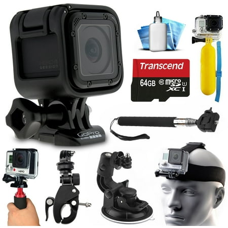 GoPro HERO4 Session HD Action Camera (CHDHS-101) with Extreme Sports Accessories Kit includes 64GB MicroSD Card + Selfie Stick + Head Strap + Floating Bobber + Stabilizer + Car Mount + More!
