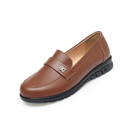 Difumos Women Lightweight Non-Slip Dress Shoes Breathable Low Heel Leather Shoe Nurse Comfort Flats Brown 9
Difumos Women Lightweight Non-Slip Dress Shoes Breathable Low Heel Leather Shoe Nurse Comfort Flats Brown 9