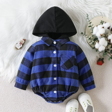 Infant Boys Girls Long Sleeve Plaid Prints Hooded Romper Newborn Sweatshirt Bodysuits
Infant Boys Girls Long Sleeve Plaid Prints Hooded Romper Newborn Sweatshirt Bodysuits