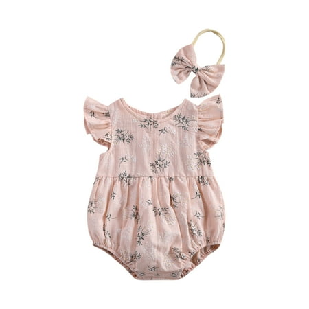 Mioliknya 2Pcs Floral Print Baby Romper Round Neck Fly Sleeve Casual Bodysuit Bow Headband
Mioliknya 2Pcs Floral Print Baby Romper Round Neck Fly Sleeve Casual Bodysuit Bow Headband