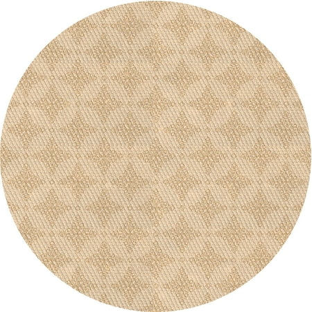 Ahgly Company Indoor Round Patterned Khaki Gold Area Rugs 3 Round