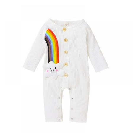 Newway Newborn Baby Jumpsuit Children s Cute Pit Striped Rainbow Cloud Jumpsuit White 80cm 6-12M
Newway Newborn Baby Jumpsuit Children s Cute Pit Striped Rainbow Cloud Jumpsuit White 80cm 6-12M