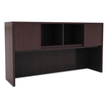 Alera Valencia Series Hutch with Doors, 58 7/8w x 15d x 35 1/2h, Mahogany