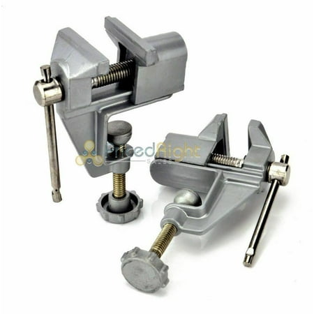 Two Pack Mini Cast Aluminum Table Bench Swivel Lock Clamp Vise Craft Hobby Vice