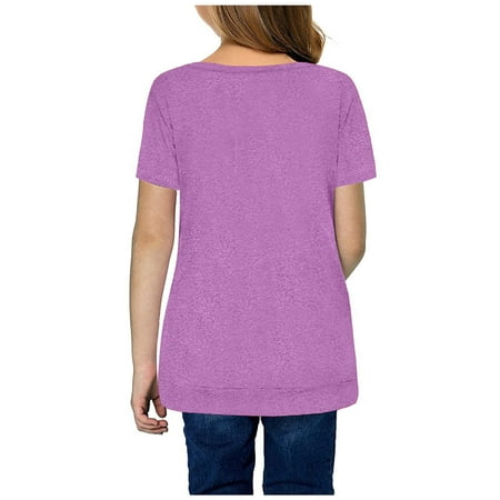 PEASKJP Girls Shirts Skin-Friendly Girls Short Sleeve Shirts Crew Neck T-Shirts Summer Tops Daily Shirt for Kids Purple 6-7 Years
PEASKJP Girls Shirts Skin-Friendly Girls Short Sleeve Shirts Crew Neck T-Shirts Summer Tops Daily Shirt for Kids Purple 6-7 Years