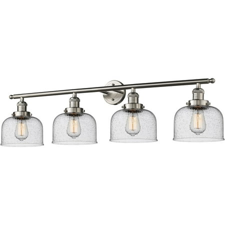 Brushed Satin Nickel Tone Bathroom Vanity 44 Wide Seedy Glass Steel/Cast Brass Medium Base 4 Light Fixture
Brushed Satin Nickel Tone Bathroom Vanity 44 Wide Seedy Glass Steel/Cast Brass Medium Base 4 Light Fixture
