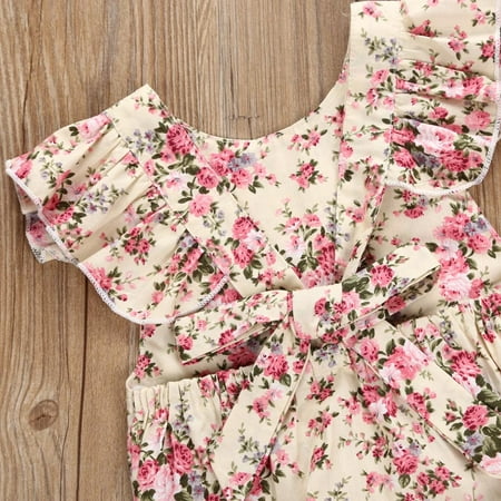 EHTMSAK Newborn Infant Baby Toddler Girl Clothing Set Ruffle Floral Bodysuit and Set Summer Outfits Short Sleeve Beige 0-2Y 70
EHTMSAK Newborn Infant Baby Toddler Girl Clothing Set Ruffle Floral Bodysuit and Set Summer Outfits Short Sleeve Beige 0-2Y 70