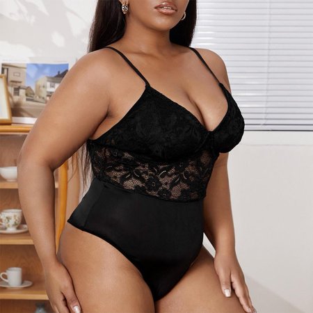 YIWEI Plus Size Women Lace Lingerie Crotchless Bodysuit G-String Underwear Suspenders Black 4XL
YIWEI Plus Size Women Lace Lingerie Crotchless Bodysuit G-String Underwear Suspenders Black 4XL
