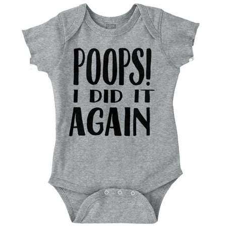 Poops I Did it Again Potty Training Newborn Baby Boy Girl Romper Brisco Brands