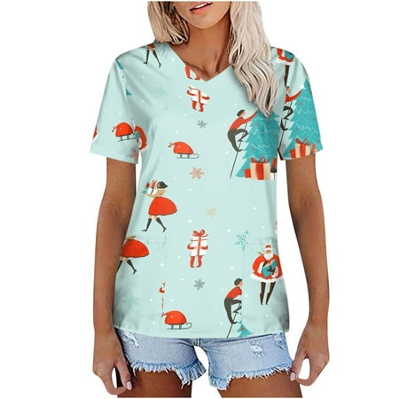 Christmas Shirts for Women Trendy Xmas Tree Snowman Print Basic Loose Short Sleeve Sweatshirt Vintge Streetwear Pullover Scrub Tops
Christmas Shirts for Women Trendy Xmas Tree Snowman Print Basic Loose Short Sleeve Sweatshirt Vintge Streetwear Pullover Scrub Tops