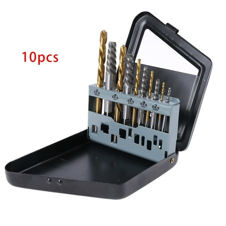 HeroNeo 10pcs Screw Extractor Cobalt Left Hand Drill Bit set Broken Bolt Damaged Set
HeroNeo 10pcs Screw Extractor Cobalt Left Hand Drill Bit set Broken Bolt Damaged Set