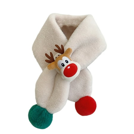 Lucakuins Children Scarf Infant Cartoon Elk Doll Decor Plush Collar Bib