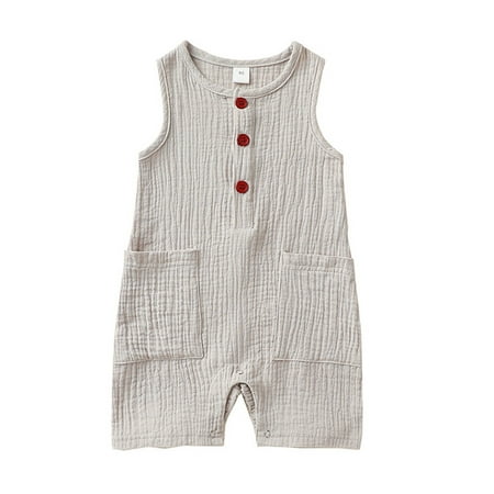 RPVATI Baby Boys Girls Sleeveless Solid Romper Pocket Infant Jumpsuit Summer Full Linen Bodysuit
RPVATI Baby Boys Girls Sleeveless Solid Romper Pocket Infant Jumpsuit Summer Full Linen Bodysuit