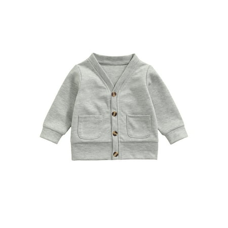 Sunisery Toddler Kids Boy Girl Coat Long Sleeve Cardigan Casual Solid Color Outerwear With Pocket Clothes Gray 1-2 Years
Sunisery Toddler Kids Boy Girl Coat Long Sleeve Cardigan Casual Solid Color Outerwear With Pocket Clothes Gray 1-2 Years
