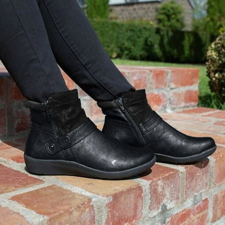 Ankle Boots Womens Flats Leather Round Toe Non-slip Shoes Zipper Comfortable Ankle Booties
Ankle Boots Womens Flats Leather Round Toe Non-slip Shoes Zipper Comfortable Ankle Booties