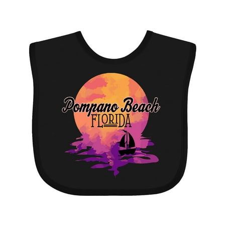 Inktastic Pompano Beach Florida Vacation Sunset Gift Baby Boy or Baby Girl Bib